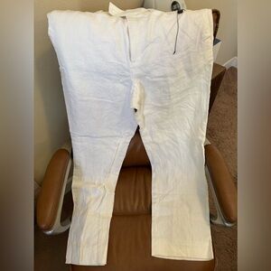 Calvin Klein Men's Cream Linen Chinos